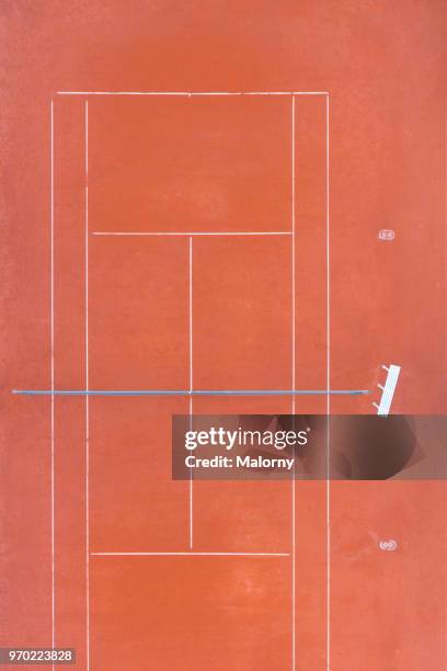 tennis court. aerial view, directly above. drone view. - munich drone stock pictures, royalty-free photos & images