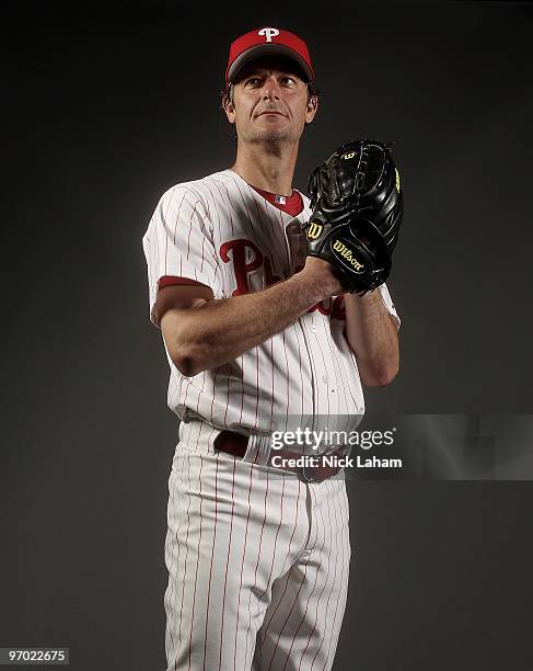 Jamie Moyer of the Philadelphia Phillies poses for a photo during Spring Training Media Photo Day at Bright House Networks Field on February 24, 2010...