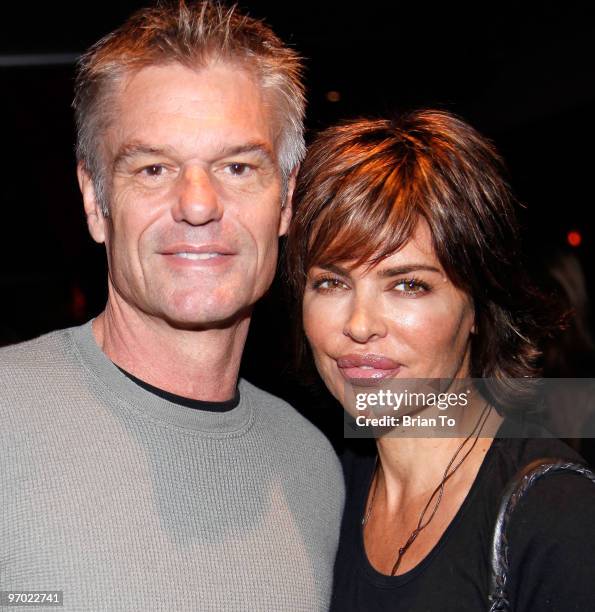 Harry Hamlin and Lisa Rinna attend Best Buddies International's "Bowling for Buddies" benefit at Lucky Strike Lanes at L.A. Live on February 21, 2010...