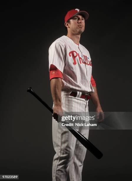 Chase Utley of the Philadelphia Phillies poses for a photo during Spring Training Media Photo Day at Bright House Networks Field on February 24, 2010...