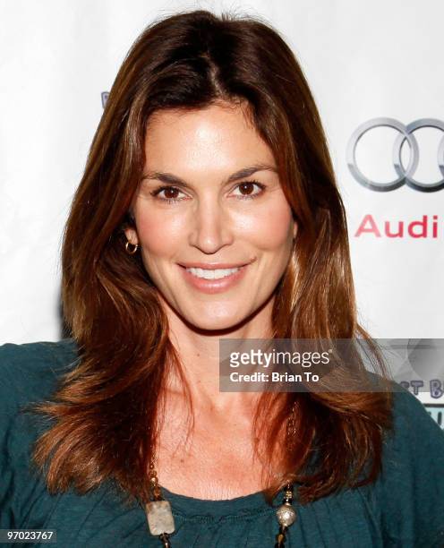 Cindy Crawford attends Best Buddies International's "Bowling for Buddies" benefit at Lucky Strike Lanes at L.A. Live on February 21, 2010 in Los...