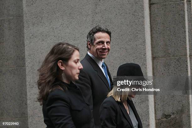 New York Attorney General Andrew Cuomo walks with aides to a press conference about recalled Toyota cars February 24, 2010 in New York City. Cuomo,...