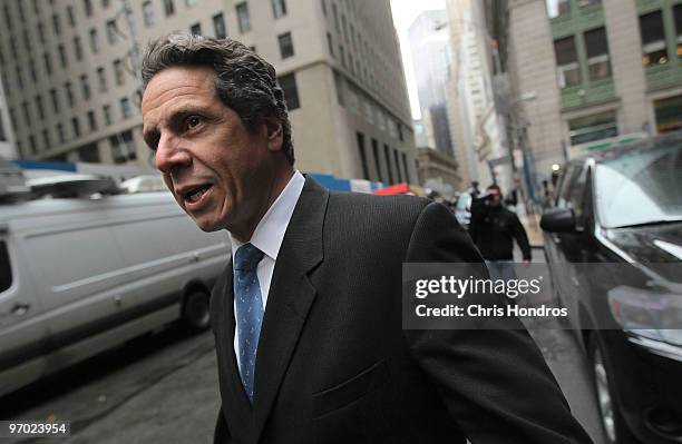 New York Attorney General Andrew Cuomo leaves a press conference about recalled Toyota cars February 24, 2010 in New York City. Cuomo, thought to be...