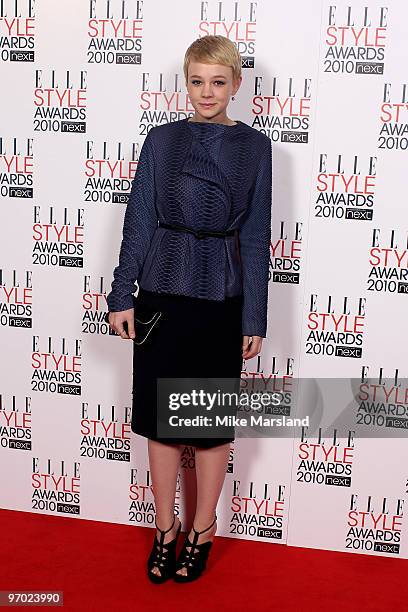 Carey Mulligan arrives for the ELLE Style Awards 2010 at the Grand Connaught Rooms on February 22, 2010 in London, England.