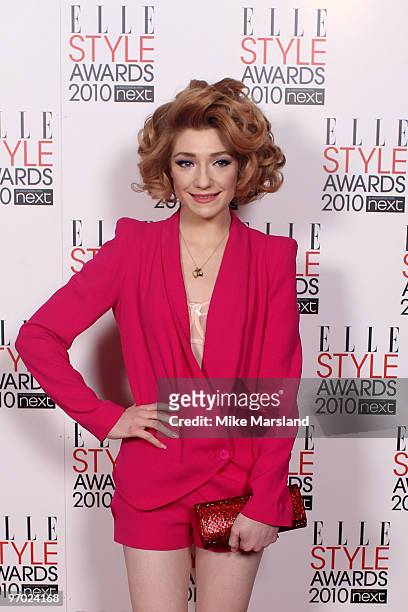 Nicola Roberts arrives for the ELLE Style Awards 2010 at the Grand Connaught Rooms on February 22, 2010 in London, England.