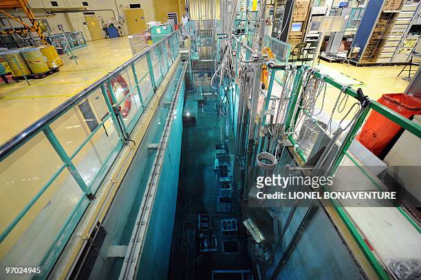Partial view taken at the French Atomic Energy Commission center in Saclay, near Paris, of the Osiris reactor hall on February 24, 2010 at the CEA ....