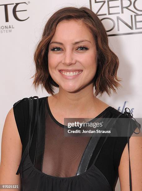 Actress Jessica Stroup attends Nine Zero One Salon Grand Opening and Book Party at Nine Zero One Salon on February 22, 2010 in West Hollywood,...