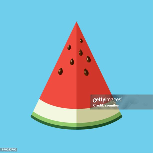 watermelon sliced - watermelon slice white background stock illustrations