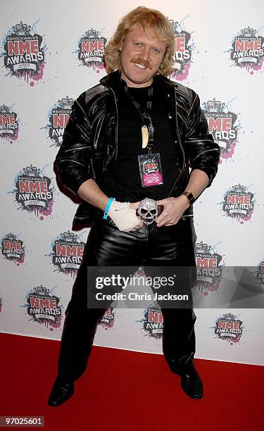 Leigh Francis arrives at the Shockwaves NME Awards 2010 at Brixton Academy on February 24, 2010 in London, England.