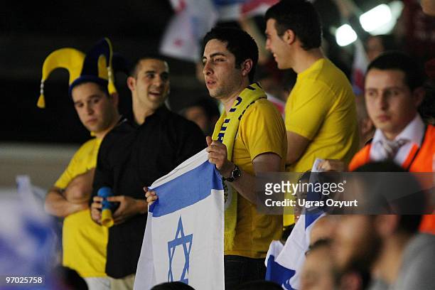 Maccabi Electra Tel Aviv Fans show their support during the Euroleague Basketball 2009-2010 Last 16 Game 4 between Efes Pilsen Istanbul vs Maccabi...