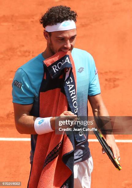 Marco Cecchinato of Italy during Day 13 of the 2018 French Open at Roland Garros stadium on June 8, 2018 in Paris, France.