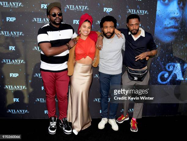 Actors Brian Tyree Henry, Zazie Beetz, Donald Glover and Lakeith Stanfield arrive at FX's "Atlanta Robbin' Season" FYC Event at the Saban Media...