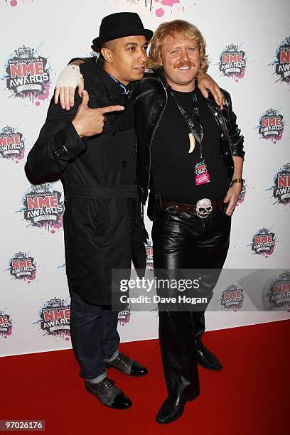 Jade Jones and Leigh Francis arrive at the Shockwaves NME Awards 2010 held at Brixton Academy on February 24, 2010 in London, England.