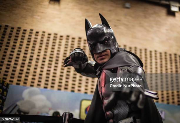 Cosplayers attend the 2018 ComicCon at Corferias in Bogota, Colombia on June 08, 2018. ComicCon Colombia arrives to Bogota as one of the most...
