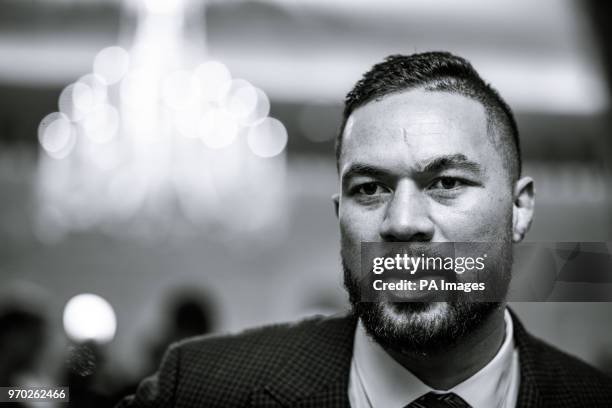 Joseph Parker during the press conference at the Dorchester Hotel, London. PRESS ASSOCIATION Photo. Picture date: Thursday June 7, 2018. Dillian...