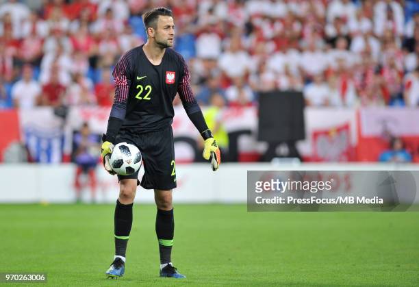 Lukasz Fabianski od Poland in action during International Friendly match between Poland and Chile on June 8, 2018 in Poznan, Poland.