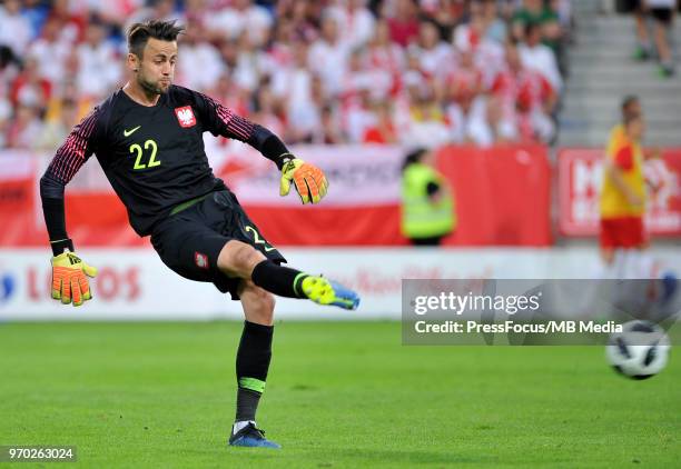 Lukasz Fabianski of Poland in action during International Friendly match between Poland and Chile on June 8, 2018 in Poznan, Poland.