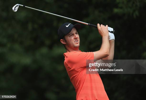 Ashley Chesters of England tees off on the 2nd hole during Day Three of The 2018 Shot Clock Masters at Diamond Country Club on June 9, 2018 in...