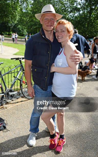 Dominic Burns and Camilla Rutherford attend the Lady Garden 5K & 10K run in aid of Silent No More Gynaecological Cancer Fund in Hyde Park on June 9,...