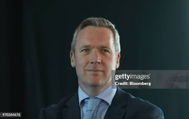 Ken O'Toole, chief executive officer of London Stansted Airport, poses for a photograph following a news conference announcing the arrival of a...