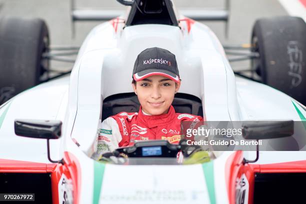 Amna Al Qubaisi, pilot of Abu-Dhabi racing team, is seen prior to the Italian Formula 4 Championship at Autodromo di Monza on May 31, 2018 in Monza,...