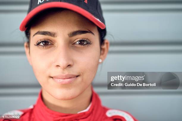 Amna Al Qubaisi, pilot of Abu-Dhabi racing team, is seen prior to the Italian Formula 4 Championship at Autodromo di Monza on May 31, 2018 in Monza,...