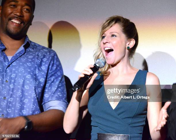 Actress Gigi Edgley participates in the Q&A at the 2018 Dances With Films Festival - Premiere Of "Diminuendo" held at TCL Chinese 6 Theatres on June...