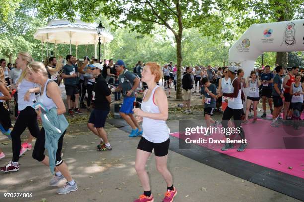 Camilla Rutherford runs during the Lady Garden 5K & 10K run in aid of Silent No More Gynaecological Cancer Fund in Hyde Park on June 9, 2018 in...