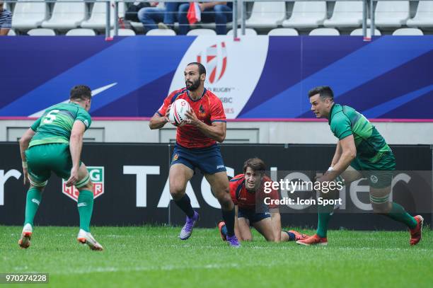 Ignacio Martin of Spain during match between Ireland and Spain at the HSBC Paris Sevens, stage of the Rugby Sevens World Series at Stade Jean Bouin...