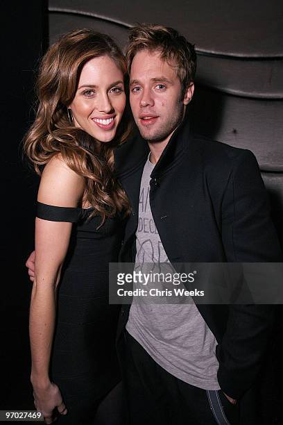 Actors Kayla Ewell and Sean Sipos attend SVEDKA Vodka's "Adult Playground 2033" at Playhouse Hollywood on February 4, 2010 in Los Angeles, California.