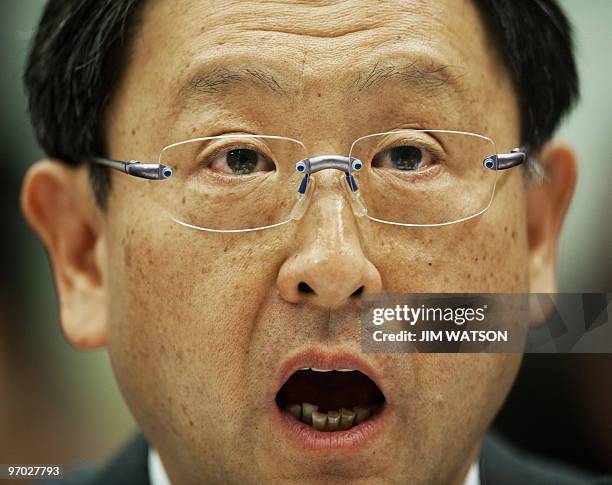Toyota Motor Corporation President and CEO Akio Toyoda answers questions during the US House of Representatives Oversight and Government Reform...