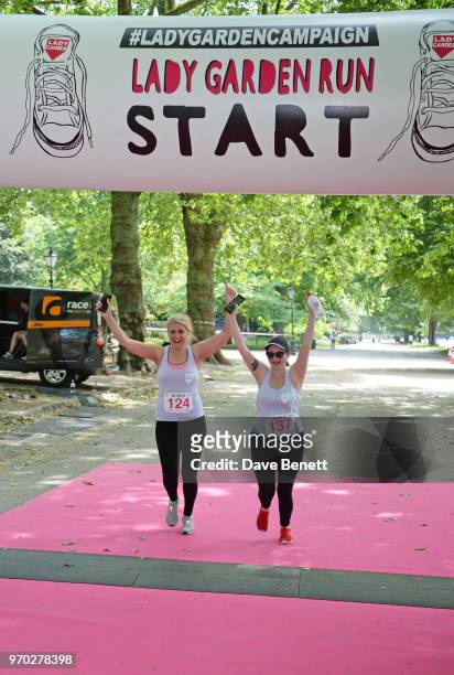 Camille Benett and Clare Wright attend the Lady Garden 5K & 10K run in aid of Silent No More Gynaecological Cancer Fund in Hyde Park on June 9, 2018...