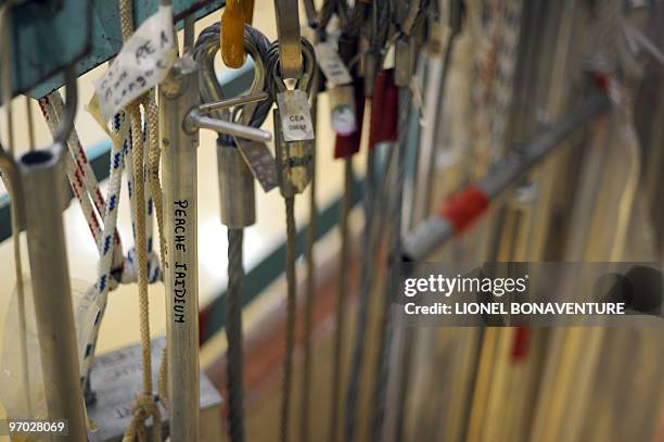 Picture of tools to manipulate radioactive material taken on February 24, 2010 at the Osiris reactor of the Atomic Energy Commission center in...