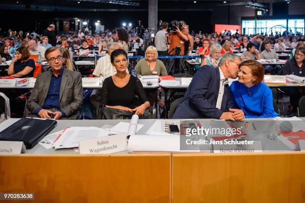 Dietmar Bartsch, Bundestag faction co-leader of Die Linke, Sahra Wagenknecht, Bundestag faction co-leader of Die Linke, Bernd Rixinger, co-leader of...