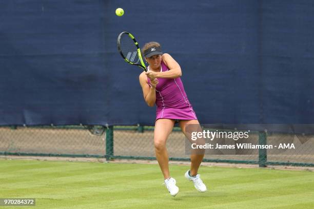 Irina Falconi of USA during Day 1 of the Nature Valley open at Nottingham Tennis Centre on June 9, 2018 in Nottingham, England.