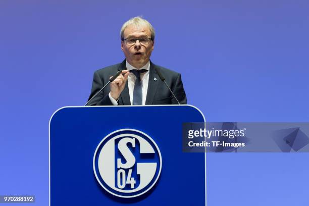 Peter Peters during the FC Schalke 04 general assembly at Veltins Arena on June 3, 2018 in Gelsenkirchen, Germany.