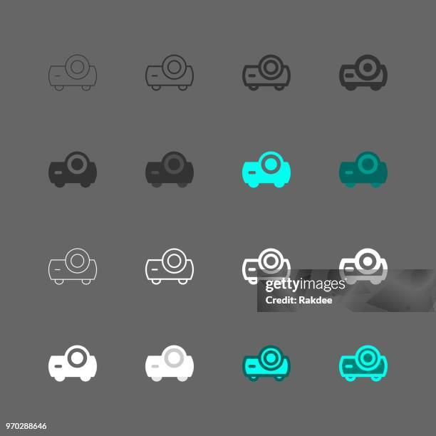 projector icon - multi series - slide projector stock illustrations
