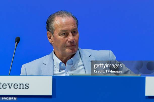 Huub Stevens during the FC Schalke 04 general assembly at Veltins Arena on June 3, 2018 in Gelsenkirchen, Germany.