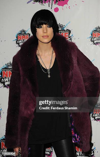 Agyness Deyn attends the Shockwaves NME Awards 2010 at Brixton Academy on February 24, 2010 in London, England.