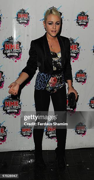 Jaime Winstone attends the Shockwaves NME Awards 2010 at Brixton Academy on February 24, 2010 in London, England.