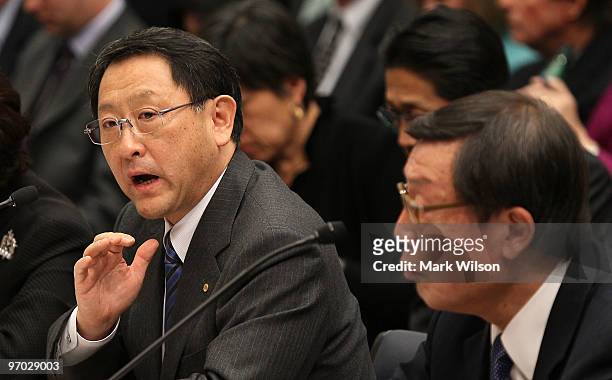 Toyota Motor Corporation President and CEO Akio Toyoda and Toyota Motor North America CEO Yoshiumi Inaba testify before the House Oversight and...