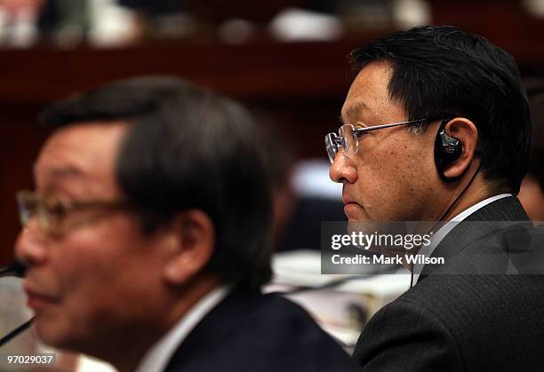 Toyota Motor Corporation President and CEO Akio Toyoda and Toyota Motor North America CEO Yoshiumi Inaba testify before the House Oversight and...