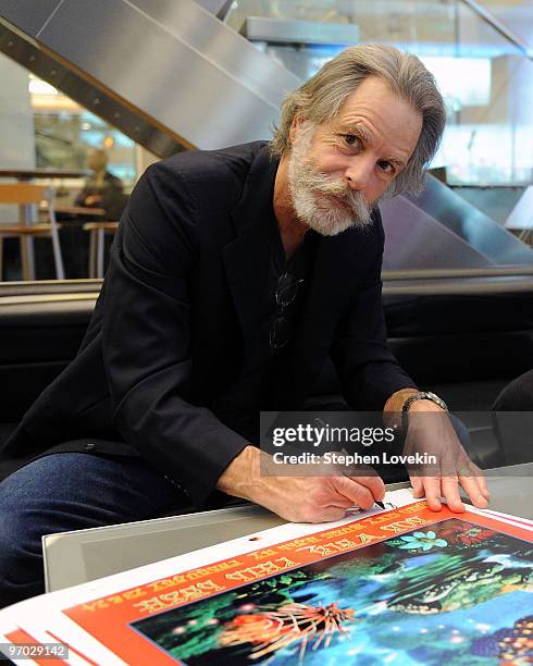 Singer/musician Bob Weir receives a plaque for his support of The T.J. Martell Foundation at SIRIUS XM Studio on February 24, 2010 in New York City.