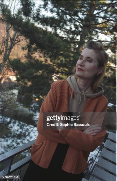 Austrian author of 'The Pianist' Elfriede Jelinek and winner of the 2004 Nobel Prize for Literature at her home in the outskirts of Vienna. During an...