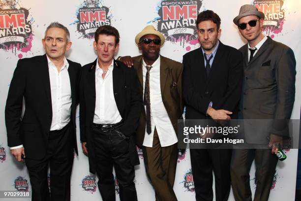 Terry Hall, Neville Staple, Roddy Byers, John Bradbury and Lynval Golding of The Specials arrive at the Shockwaves NME Awards 2010 held at Brixton...