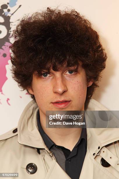 Matt Helders poses in front of the winners boards at the Shockwaves NME Awards 2010 held at Brixton Academy on February 24, 2010 in London, England.