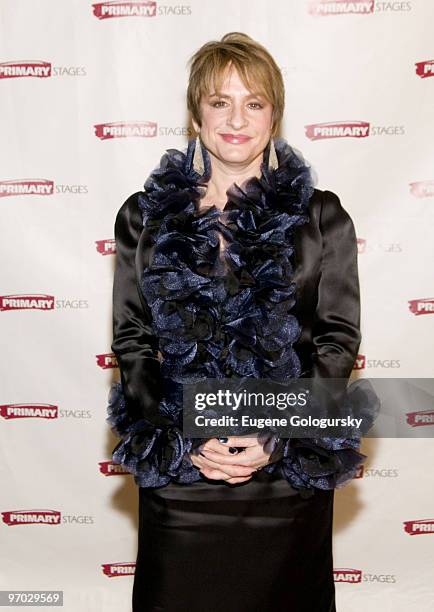 Patti LuPone attends Primary Stages 24th Anniversary Gala at the Grand Hyatt Hotel on October 27, 2008 in New York City.