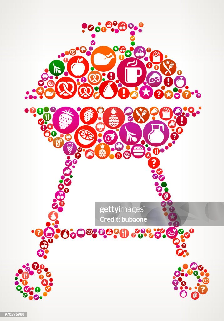 Grill Food and Diet Vector Icon Background