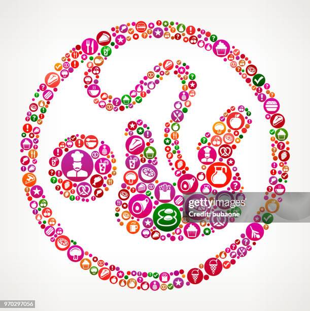 fetus food and diet vector icon background - fish chips stock illustrations