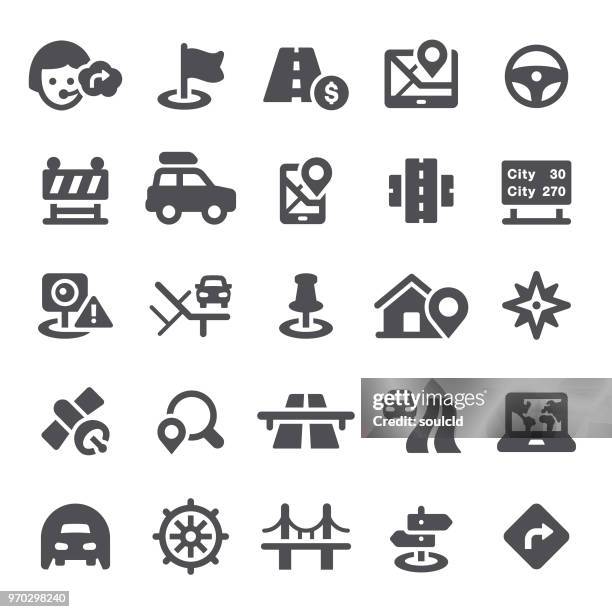 ilustrações de stock, clip art, desenhos animados e ícones de navigation icons - highway